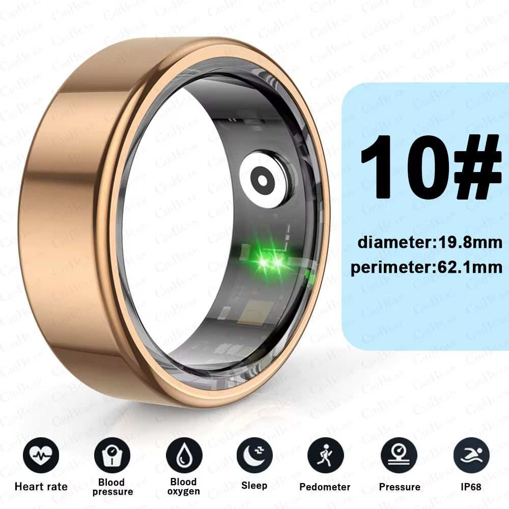 Smart Ring Real Heart Rate Stainless Steel Ring Swimming Waterproof Smart Ring 2025