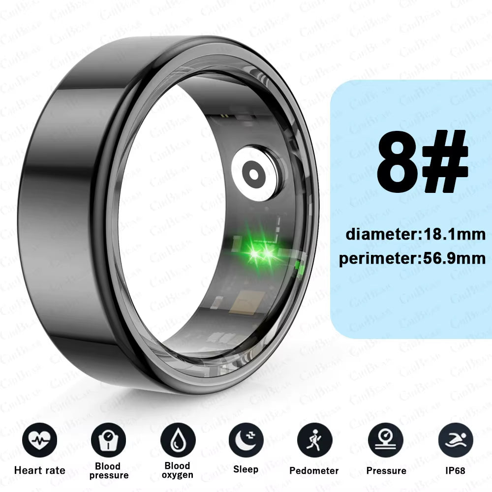 Smart Ring Real Heart Rate Stainless Steel Ring Swimming Waterproof Smart Ring 2025