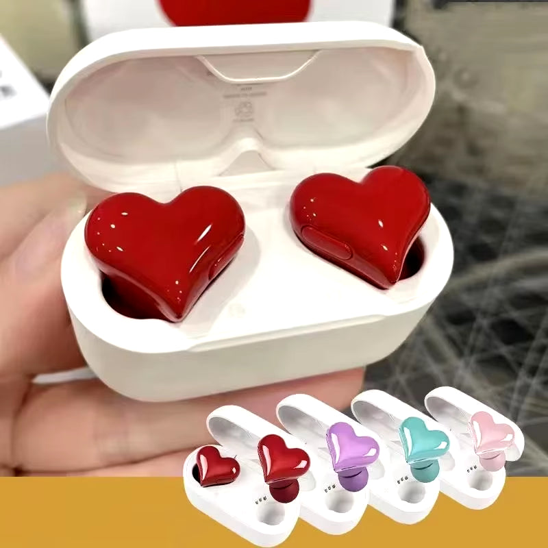 Heart shaped Bluetooth Wireless Headphones Earphones Music Sports Earphone High Quality Heart Earbuds Girl Gift