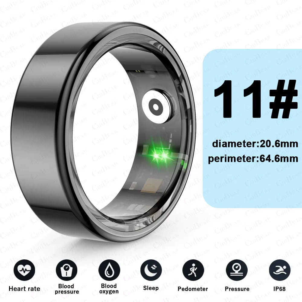 Smart Ring Real Heart Rate Stainless Steel Ring Swimming Waterproof Smart Ring 2025