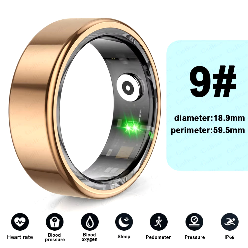 Smart Ring Real Heart Rate Stainless Steel Ring Swimming Waterproof Smart Ring 2025