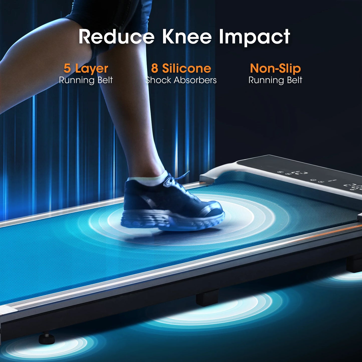 Walking Pad under Desk Treadmill with Remote Control Lightweight 2 in 1 Exercise Treadmill 0.6-3.8 Speed Range for Home Office Workout Indoor