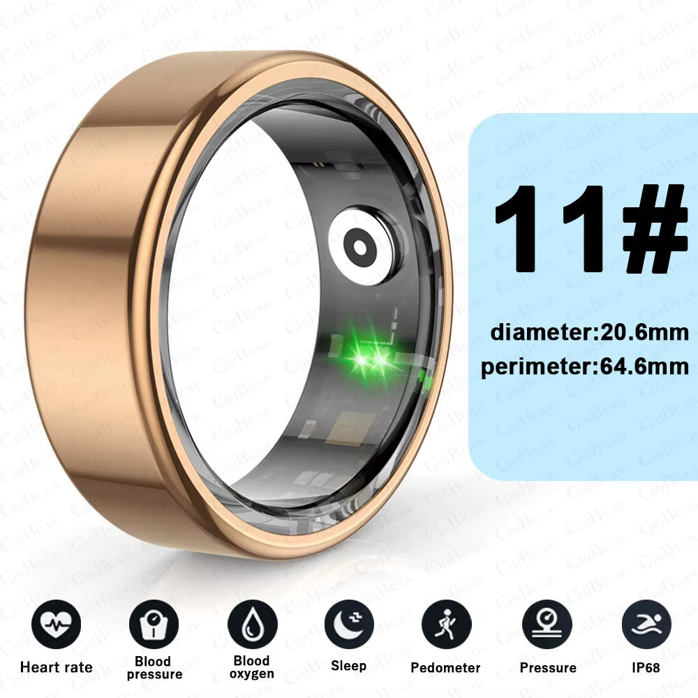 Smart Ring Real Heart Rate Stainless Steel Ring Swimming Waterproof Smart Ring 2025