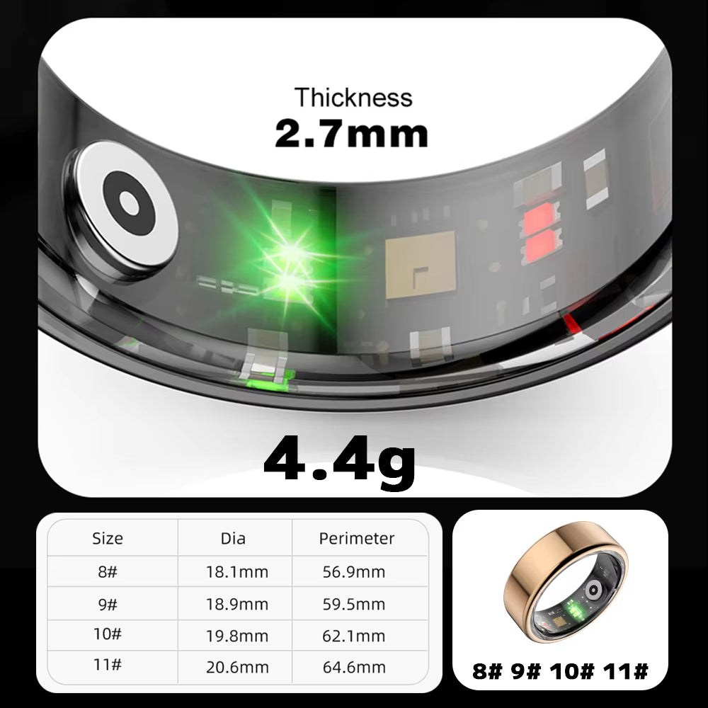 Smart Ring Real Heart Rate Stainless Steel Ring Swimming Waterproof Smart Ring 2025