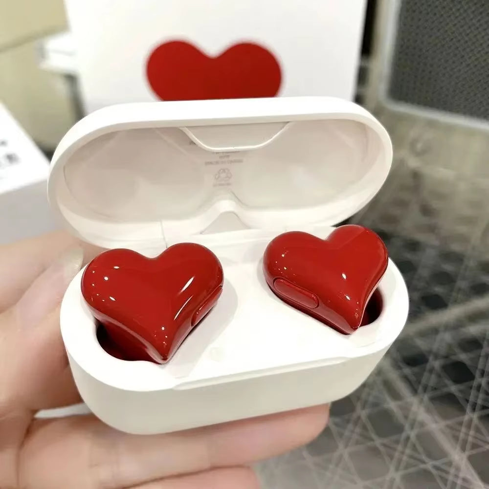 Heart shaped Bluetooth Wireless Headphones Earphones Music Sports Earphone High Quality Heart Earbuds Girl Gift
