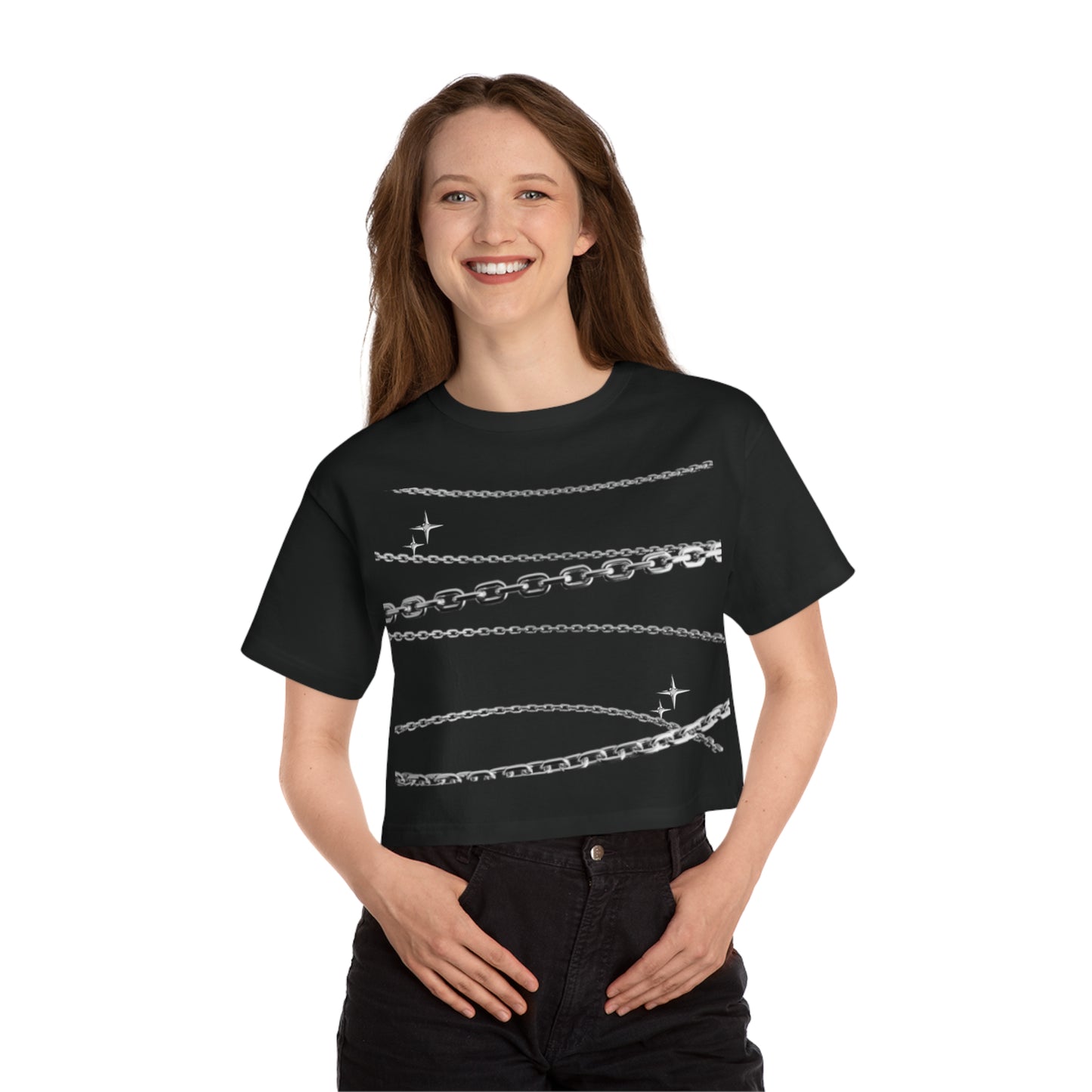 GYMBRAT| Champion Crop Tee with Chains |New Me Collection