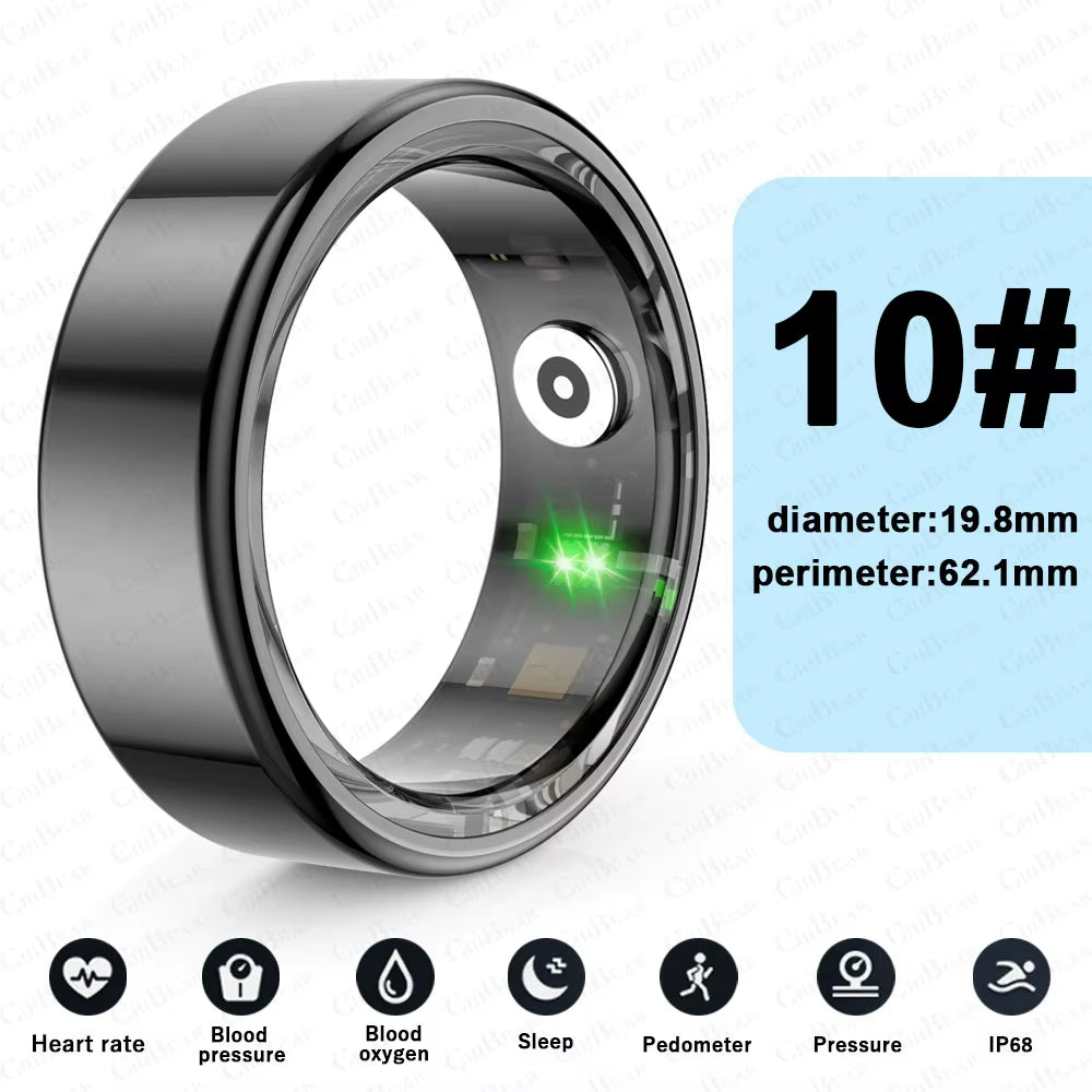Smart Ring Real Heart Rate Stainless Steel Ring Swimming Waterproof Smart Ring 2025