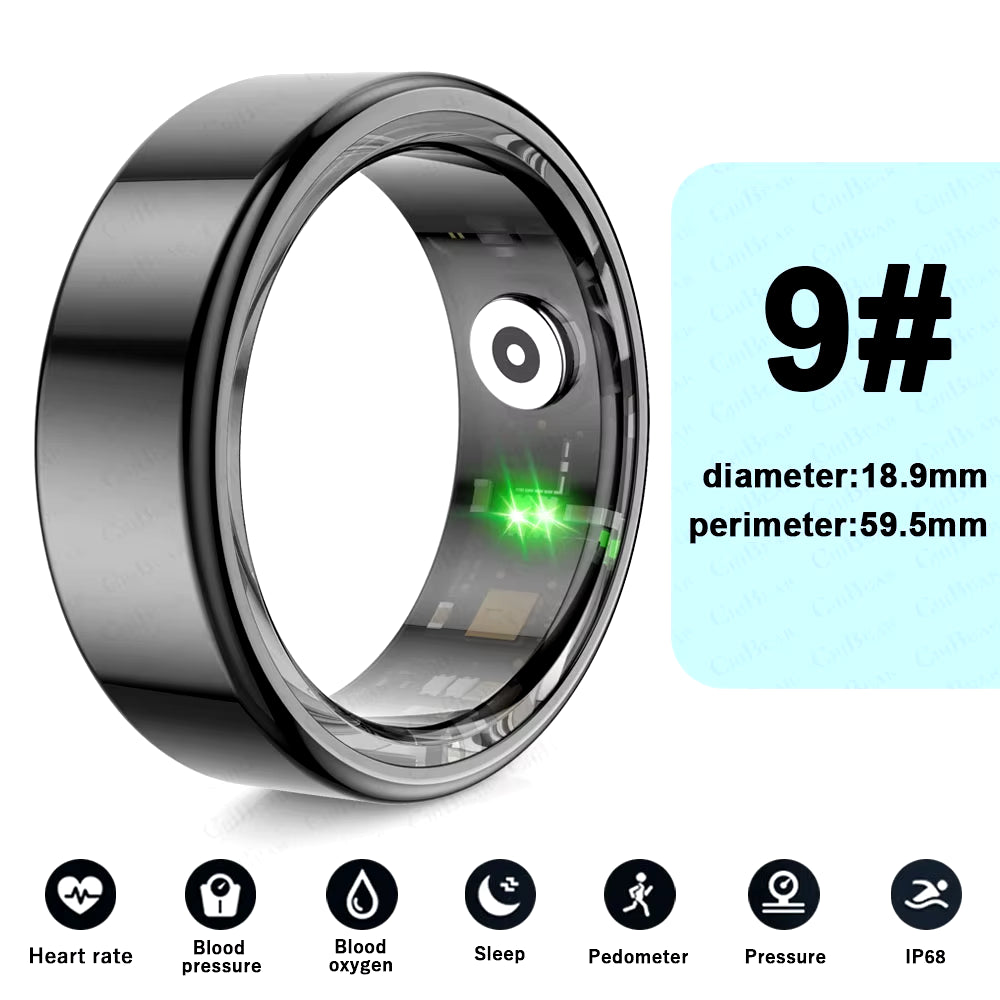 Smart Ring Real Heart Rate Stainless Steel Ring Swimming Waterproof Smart Ring 2025