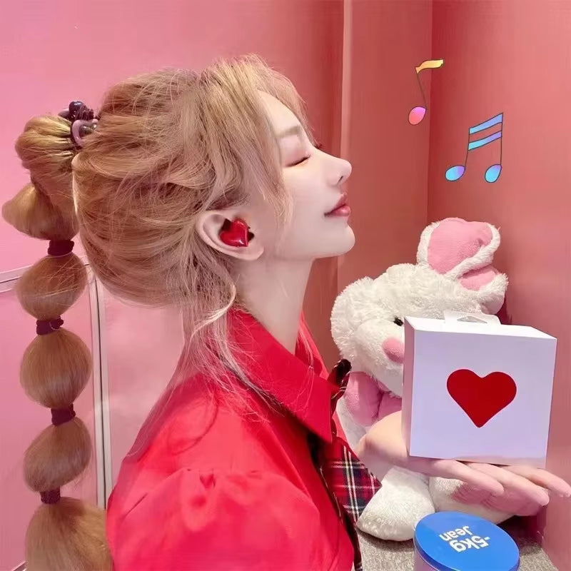 Heart shaped Bluetooth Wireless Headphones Earphones Music Sports Earphone High Quality Heart Earbuds Girl Gift