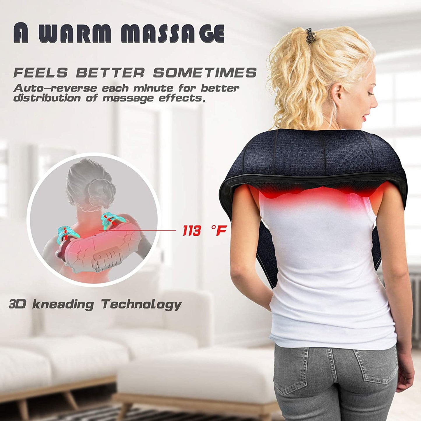 Neck Massager, Back Massager with Heat, Shoulder Massager for Neck Pain Back Pain Relief, Gifts for Thank You & Appreciation, Birthday, Relatives & Family