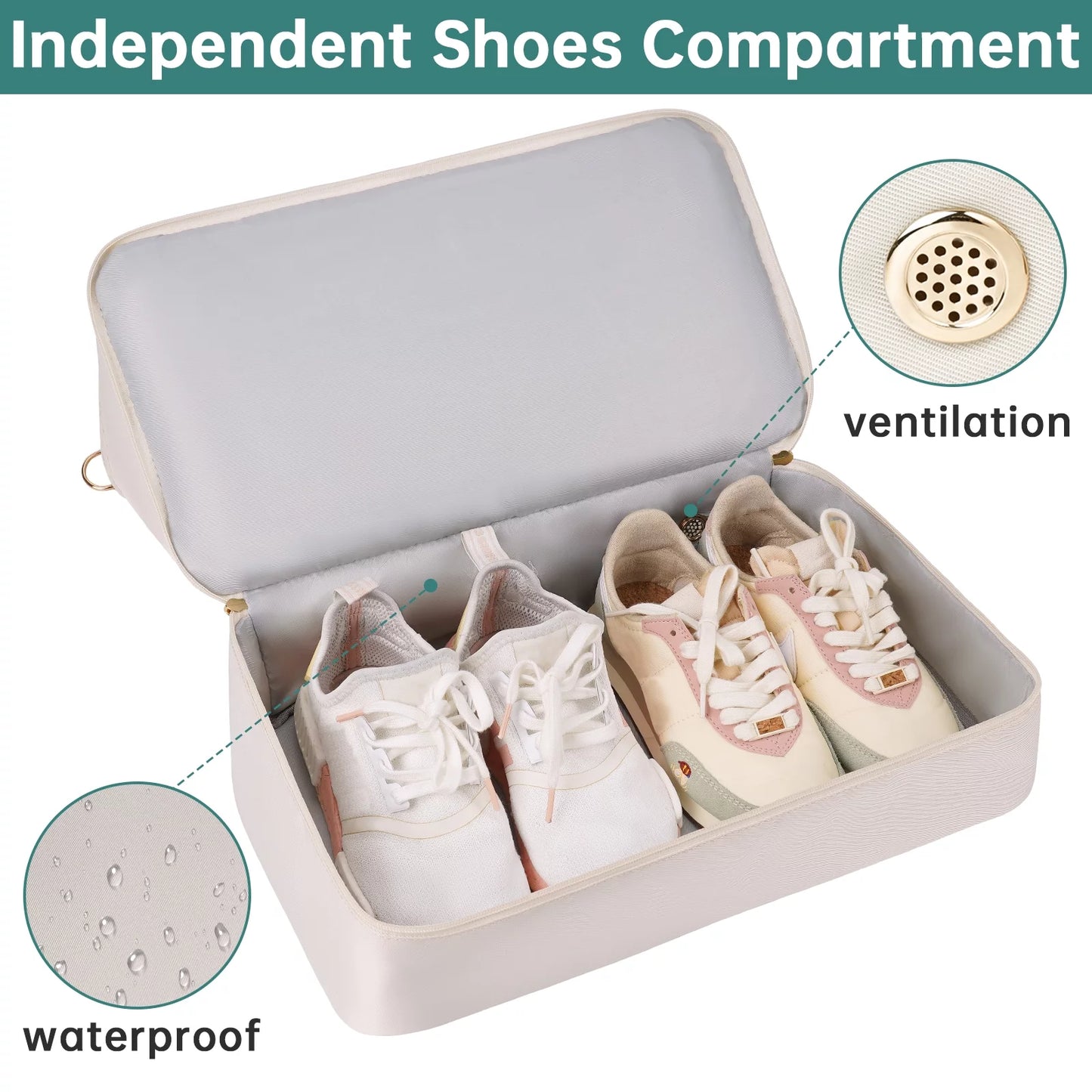 3 Pcs Set Gym Bag with USB Charging Port and Shoe Compartment for Women, Great Gift or Spoil yourself