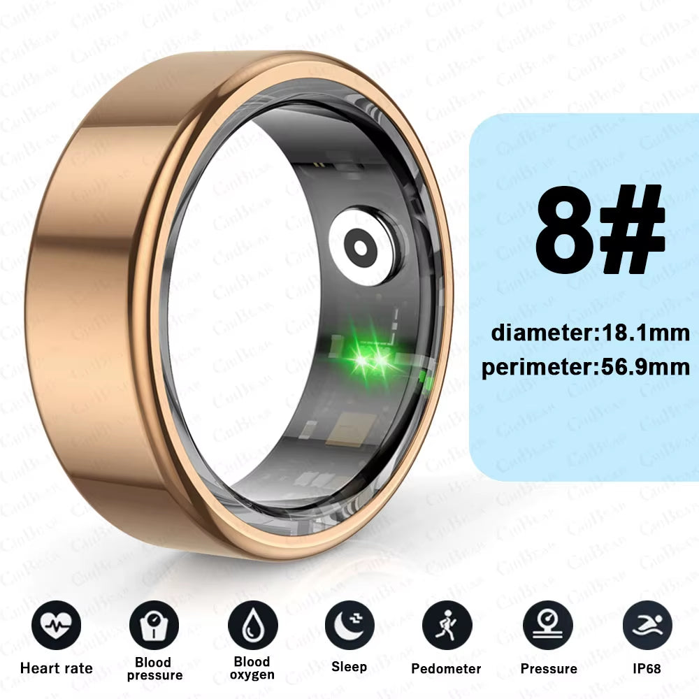 Smart Ring Real Heart Rate Stainless Steel Ring Swimming Waterproof Smart Ring 2025
