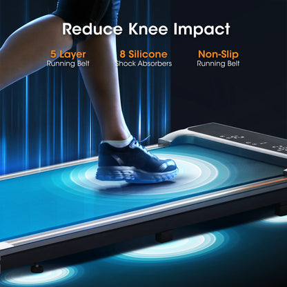 Walking Pad under Desk Treadmill with Remote Control Lightweight 2 in 1 Exercise Treadmill 0.6-3.8 Speed Range for Home Office Workout Indoor 