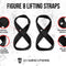 Figure 8 Lifting Straps for Deadlift, Powerlifting, Strongman, & Cross Training Strong Weightlifting Wrist Straps for Men, Women