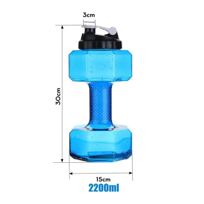 2.2L Dumbbell Shaped Sport Water Bottle Fitness Water Bottle Creative Water Drinking Bottle