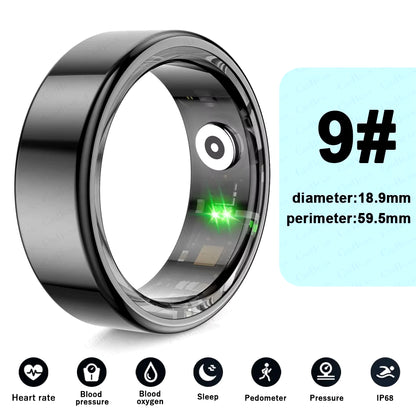 Smart Ring Real Heart Rate Stainless Steel Ring Swimming Waterproof Smart Ring 2025