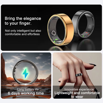 Smart Ring Real Heart Rate Stainless Steel Ring Swimming Waterproof Smart Ring 2025