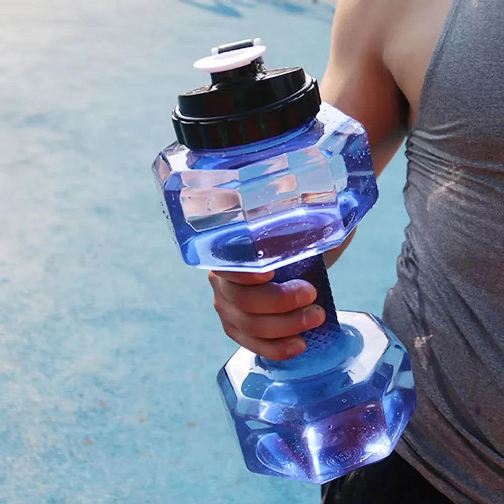 2.2L Dumbbell Shaped Sport Water Bottle Fitness Water Bottle Creative Water Drinking Bottle