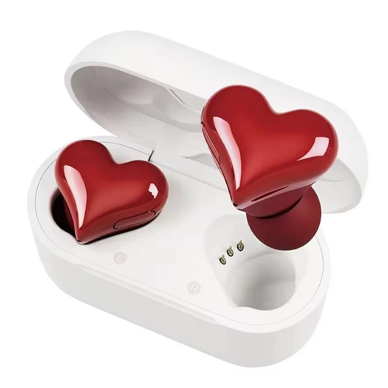 Heart shaped Bluetooth Wireless Headphones Earphones Music Sports Earphone High Quality Heart Earbuds Girl Gift