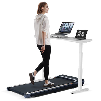 Walking Pad under Desk Treadmill with Remote Control Lightweight 2 in 1 Exercise Treadmill 0.6-3.8 Speed Range for Home Office Workout Indoor 